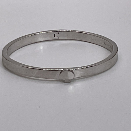 KATE SPADE Silver Tone Spade Detail Hinge Bangle Bracelet