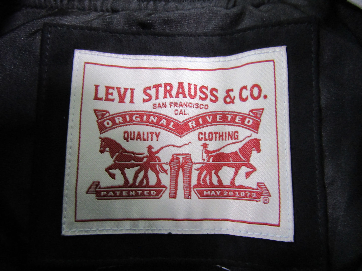 Levi's Men's Black Faux Suede Varsity Jacket Monogrammed AGR Size M