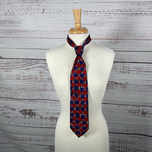Lot of 3 Ermenegildo Zegna Silk Abstract Geometric Patterned Ties - Size 56 in.