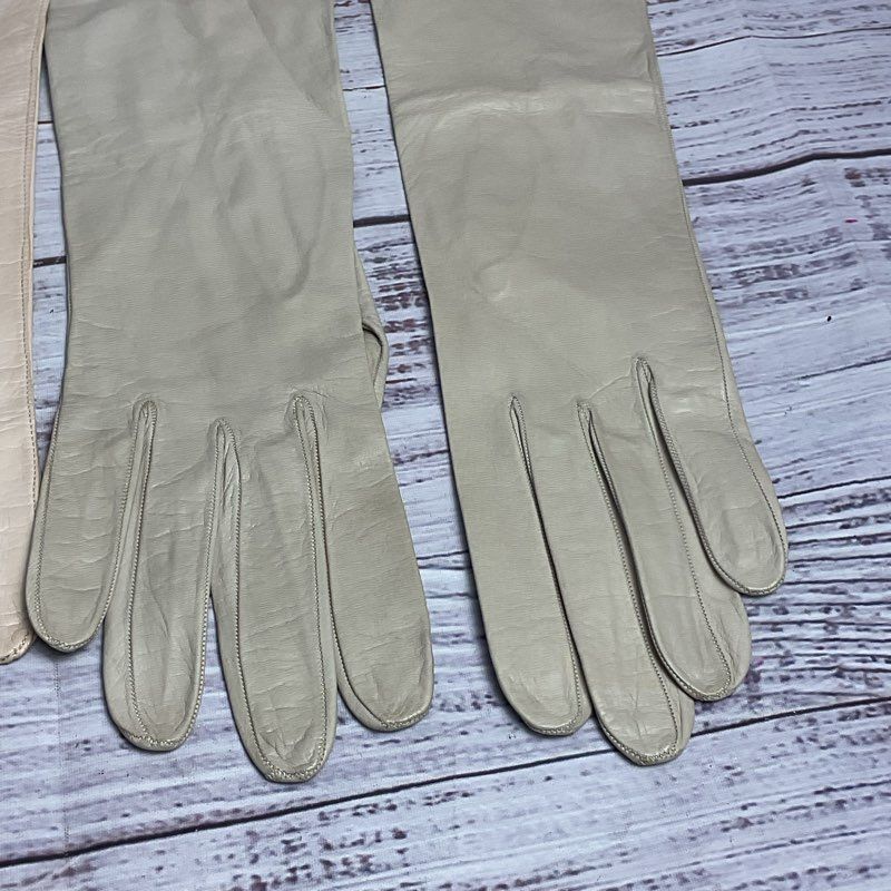 Mixed Lot of 3 Pairs of Vintage Kidskin Mid-Arm Gloves Women's Size Small