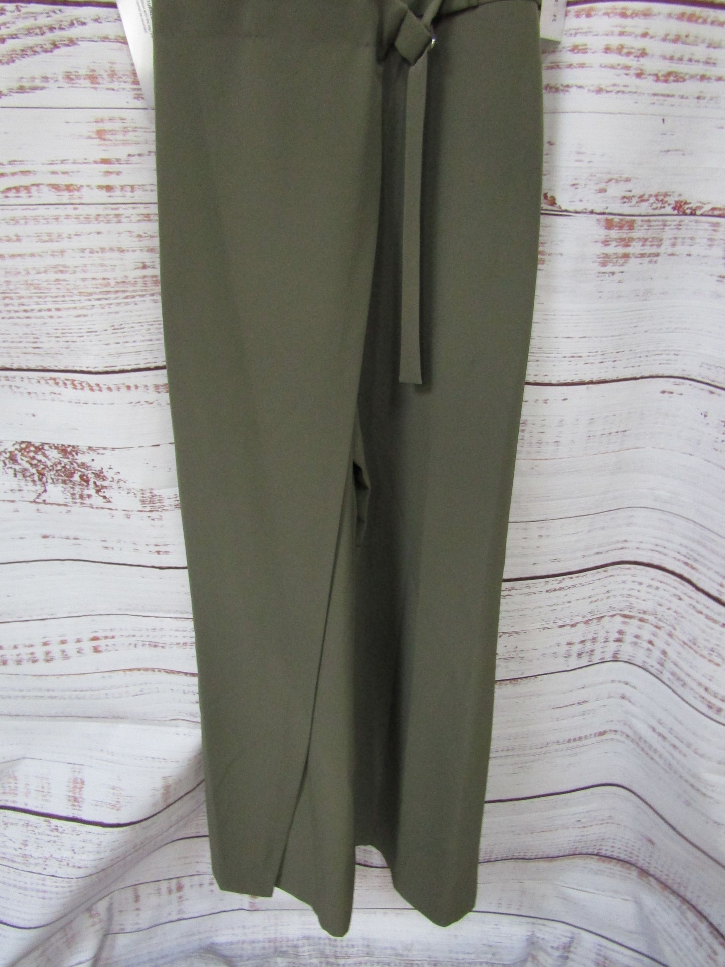Kay Unger Gabriela Women's Olive Sleeveless Jumpsuit Size 6 5648558