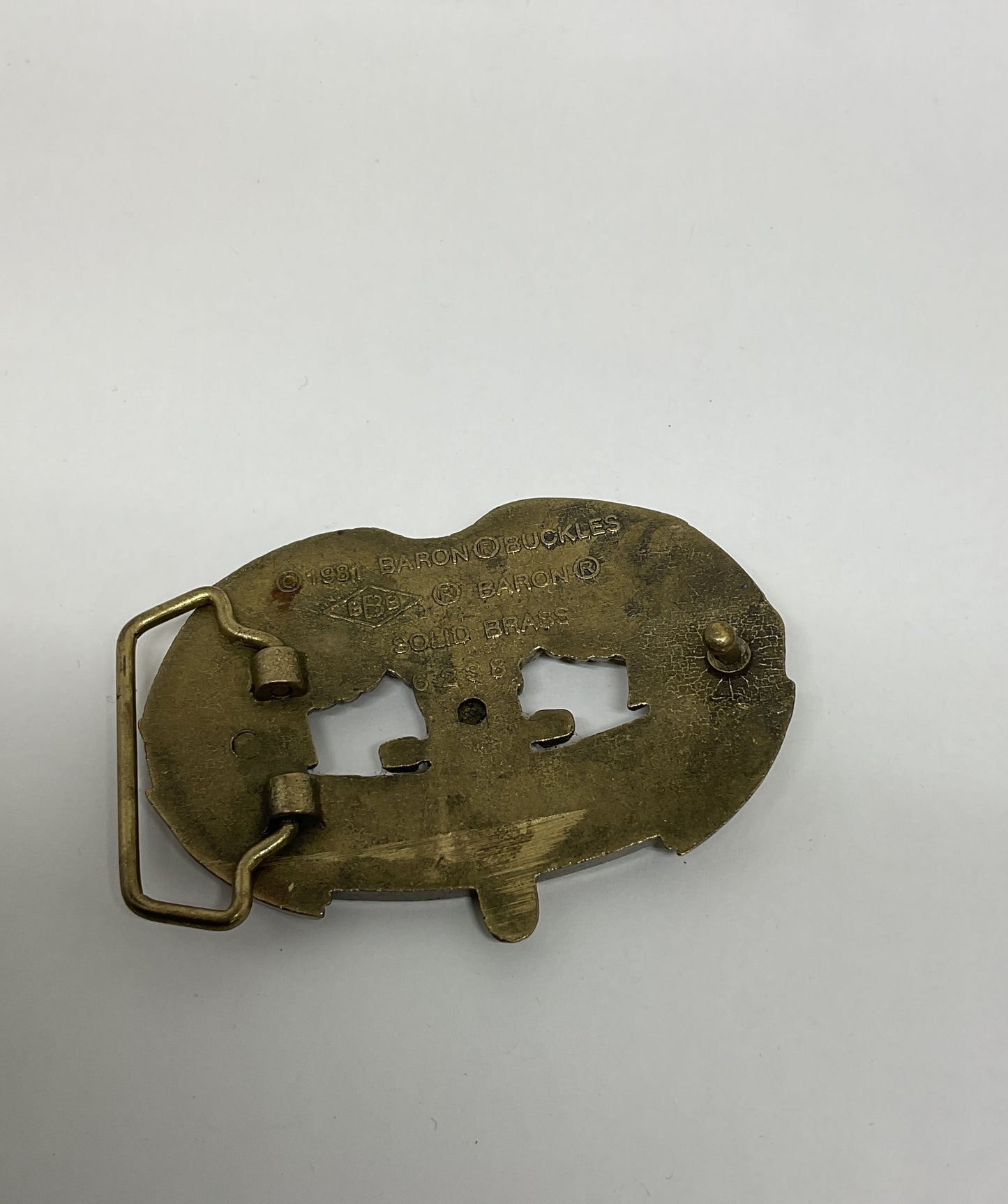 Baron Buckles 1981 Born to Ride Brass Belt Buckle 3.5"
