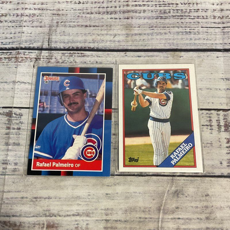 Lot Of 2 1988 Rafael Palmeiro Ungraded Baseball Cards Donruss 324 Topps 186