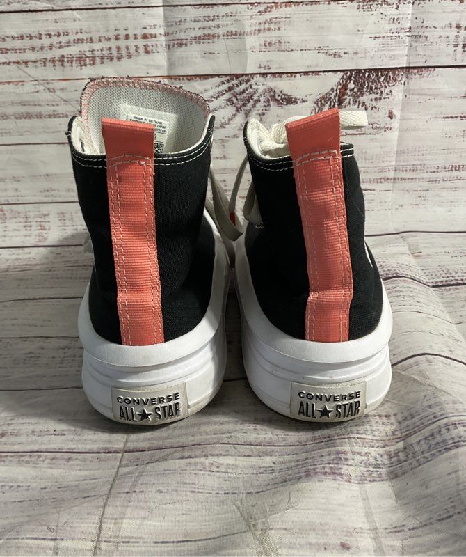 Chuck Taylor All Star Move Platform Pink & Black Canvas Sneakers Size 3Y