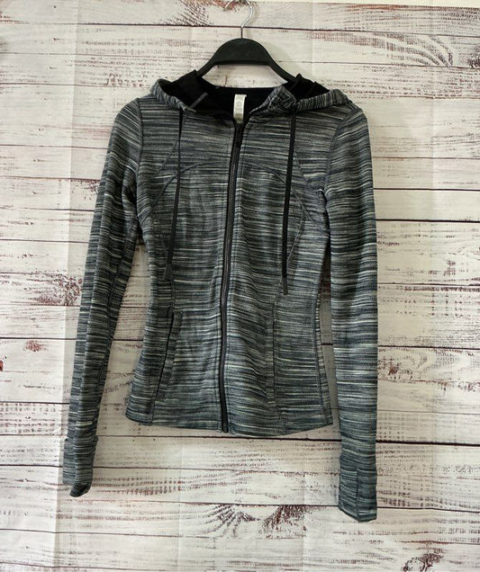 Women's Lululemon Gray & White Jacket with hood Size 4 Great Condition!