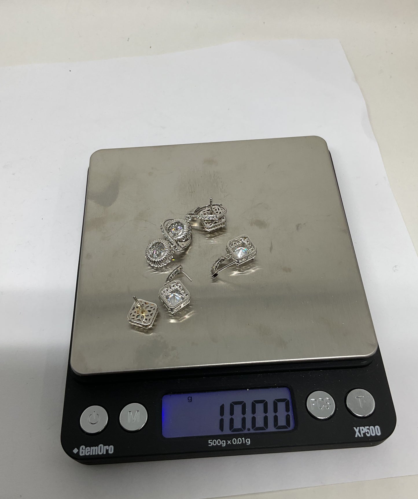 Lot 3 Sterling Silver Earrings with Rhinestones