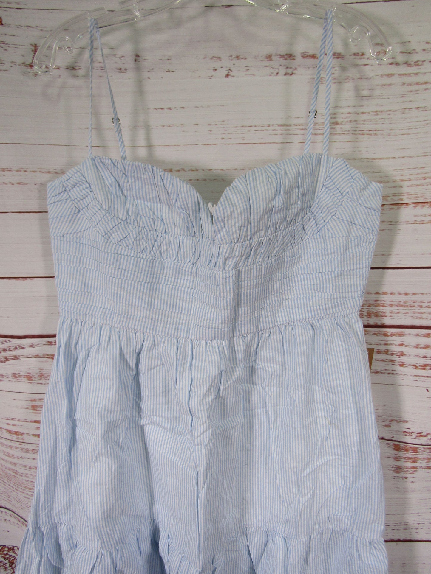 O.P.T Sasha Women's Light Blue Striped Midi Dress Size XL