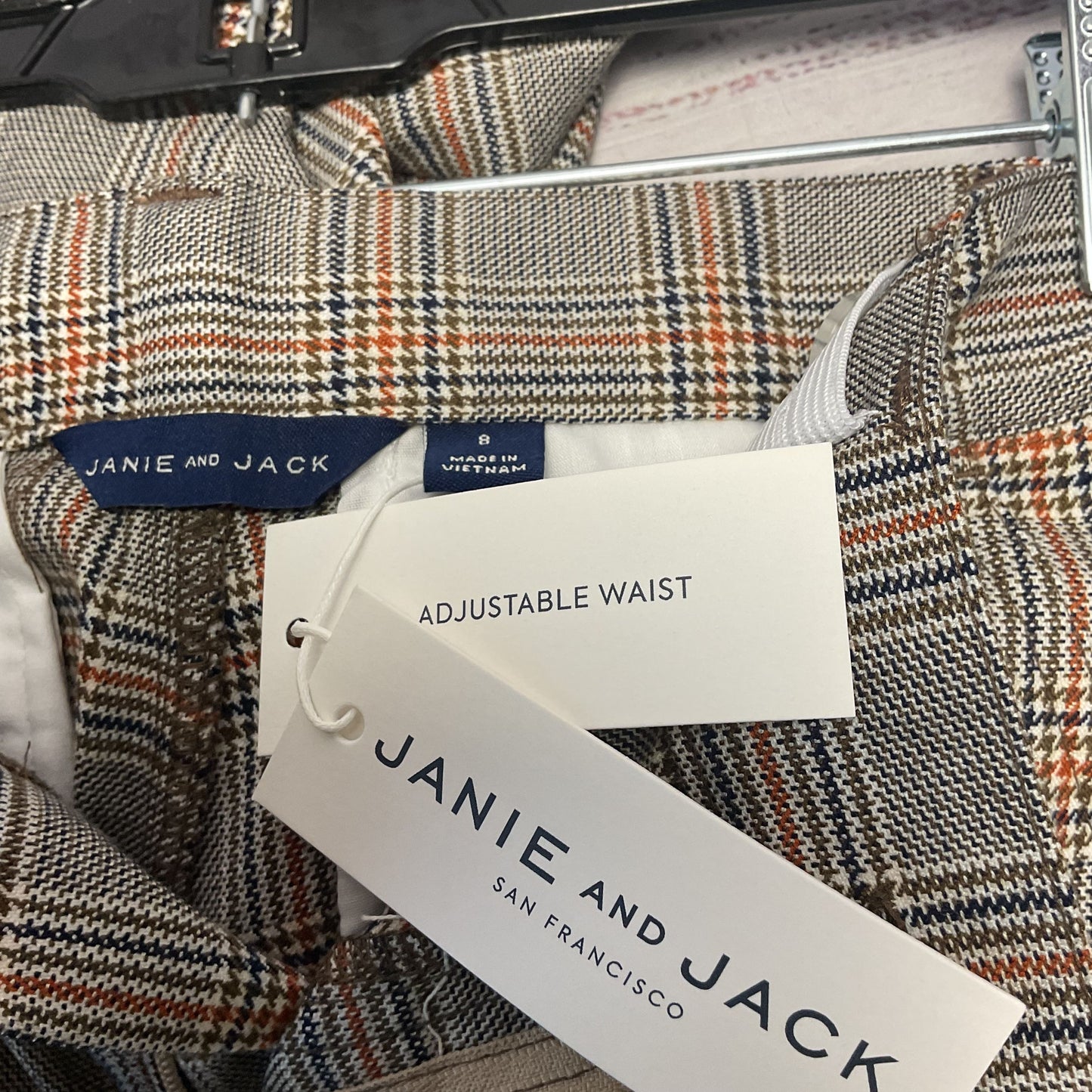 Janie and Jack Plaid Houndstooth Sartorial Jogger Pants - Kids Size 8 New