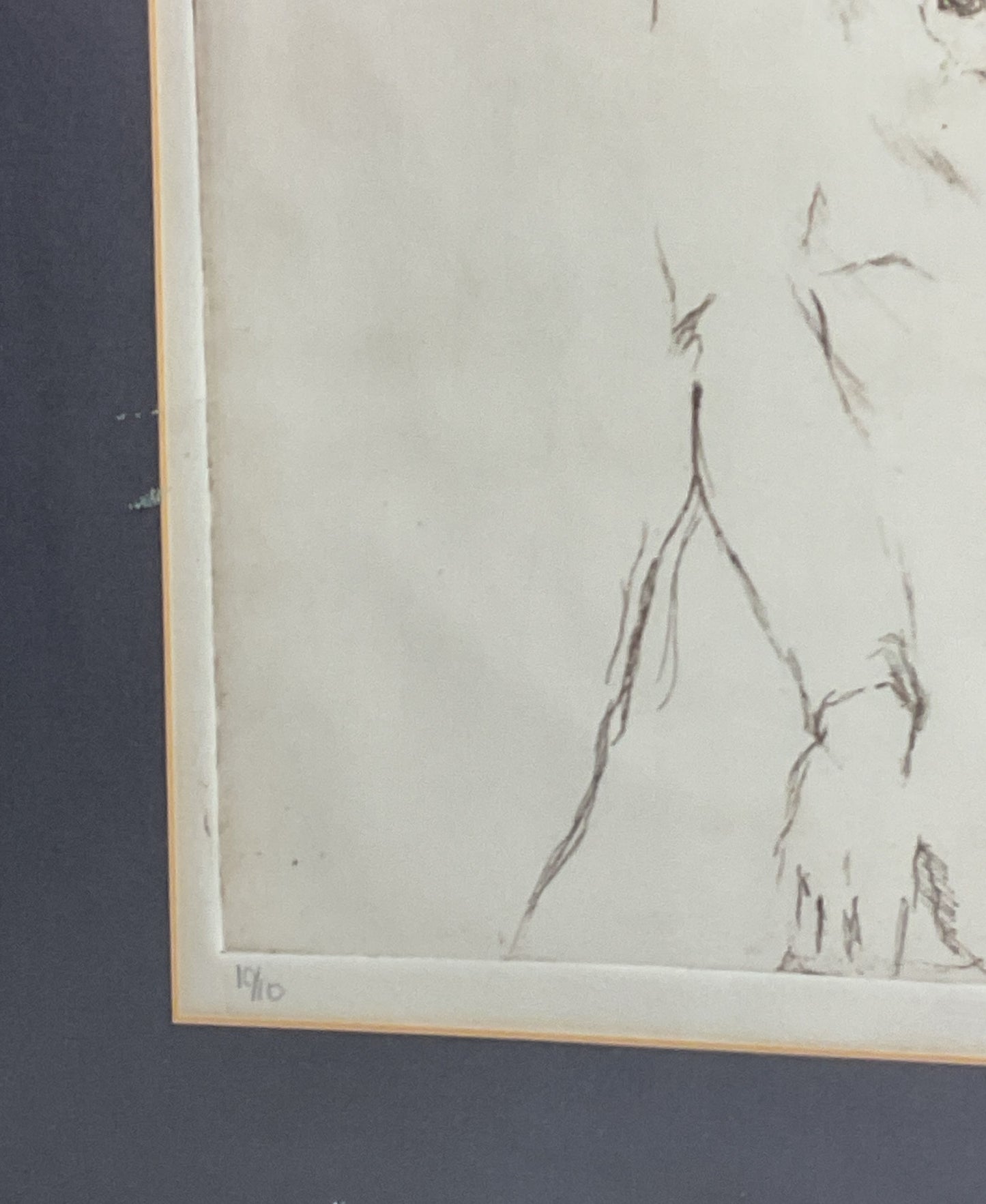 Outline Sketch of a Woman Framed Print Signed by L Dorfman