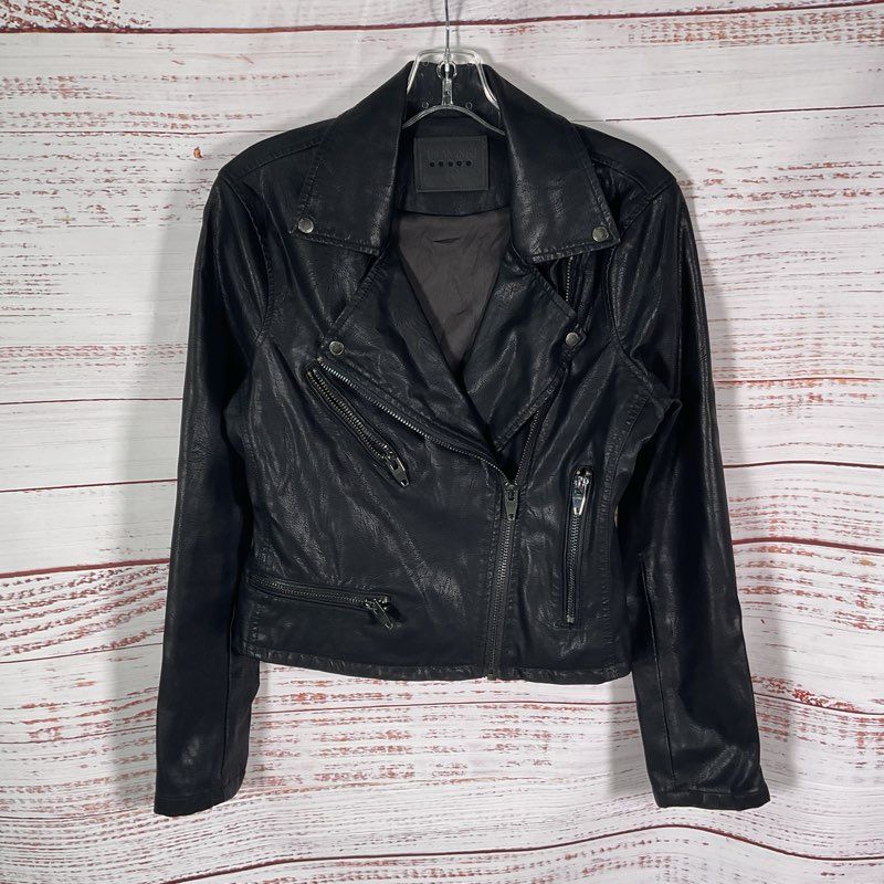 BlankNYC Black Vegan Leather Motorcycle Jacket - Size Small