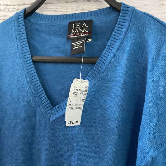 Joseph A. Bank Blue V Neck Pima Cotton Sweater - Size L