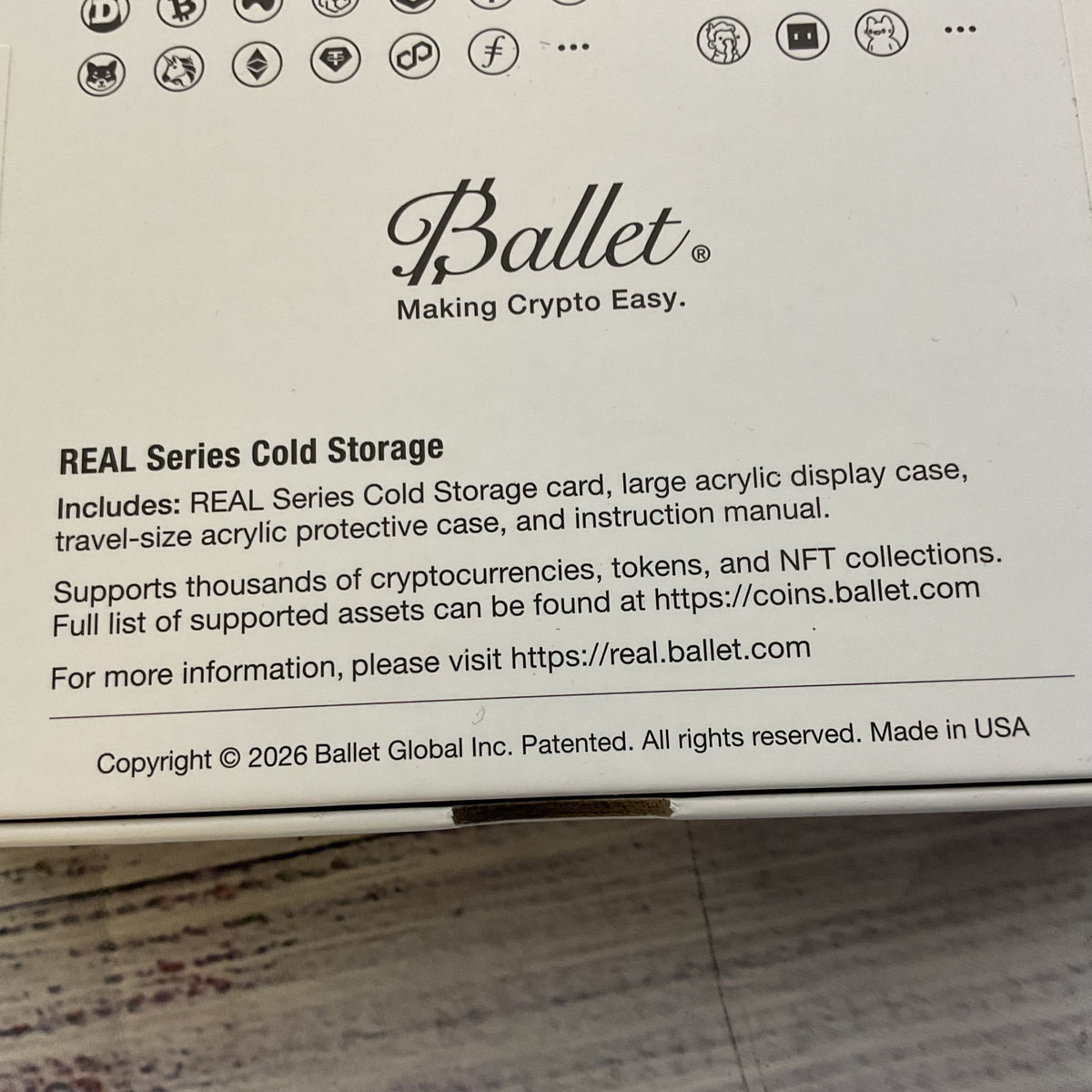 NEW SEALED BALLET 24K Gold-Plated Cryptocurrency Cold Storage Card