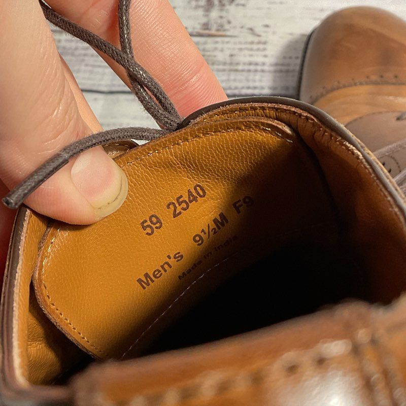 Johnston & Murphy Brown Leather Brogue Oxford Dress Shoe Men's 9.5