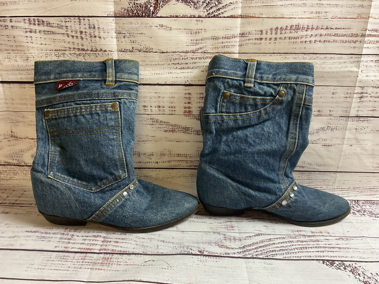 Matake Blue Denim Ankle Boot Shoes Women 7.5