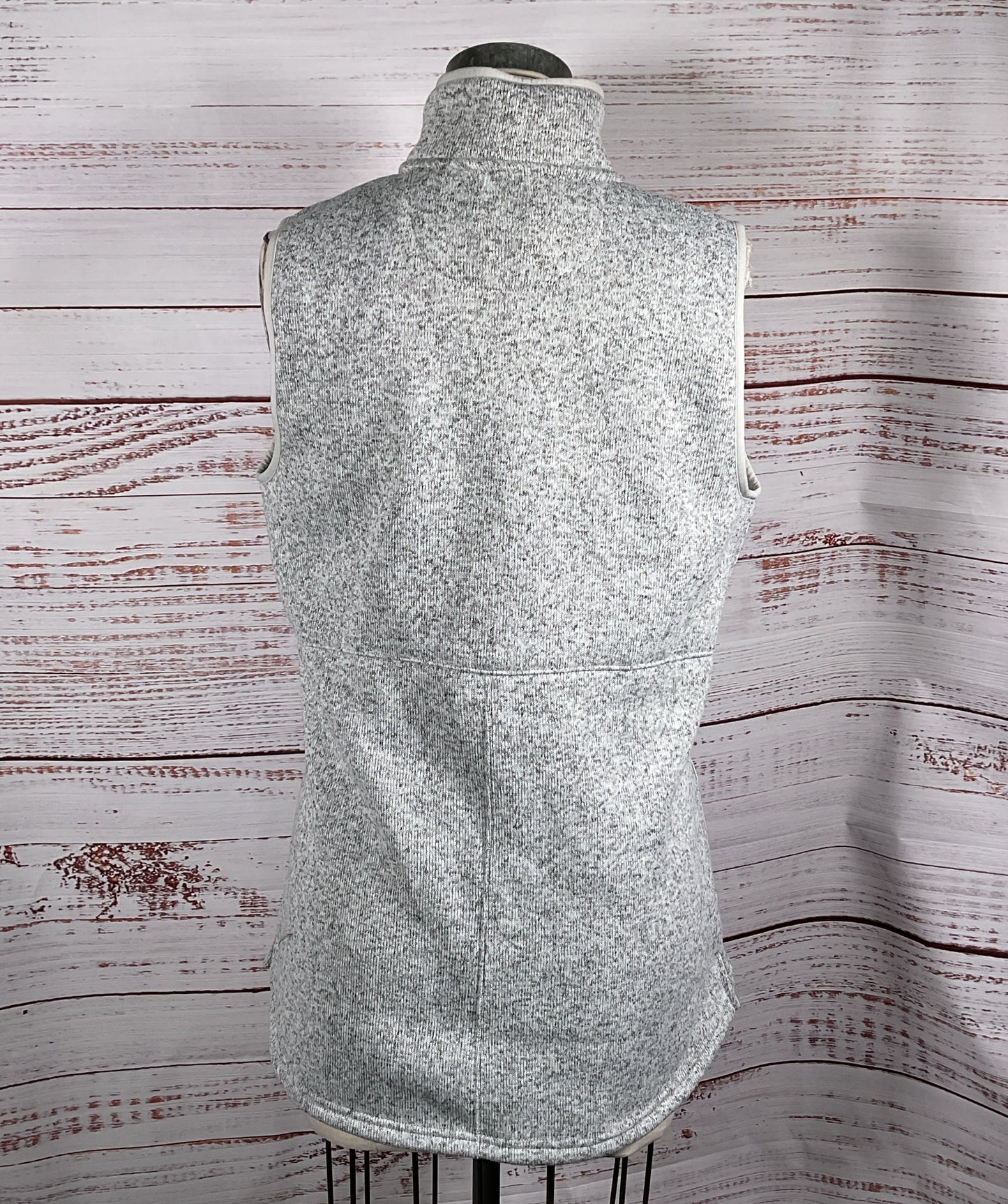 L.L.Bean Sweater Fleece Long Vest Gray L