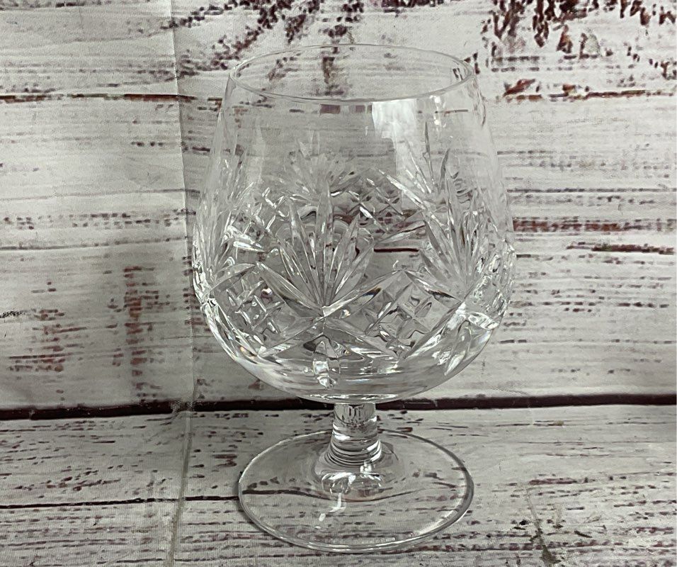 Tiffany & Co Crystal Set of 2 Newport Pattern 5" Brandy Snifter Glasses Clear