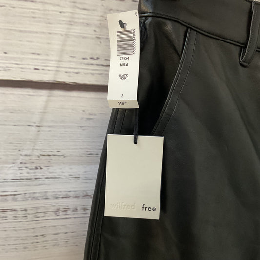 Wilfred Free Mila Black Vegan Leather Pants Cargo Pocket - Size 2 New W/ Tags