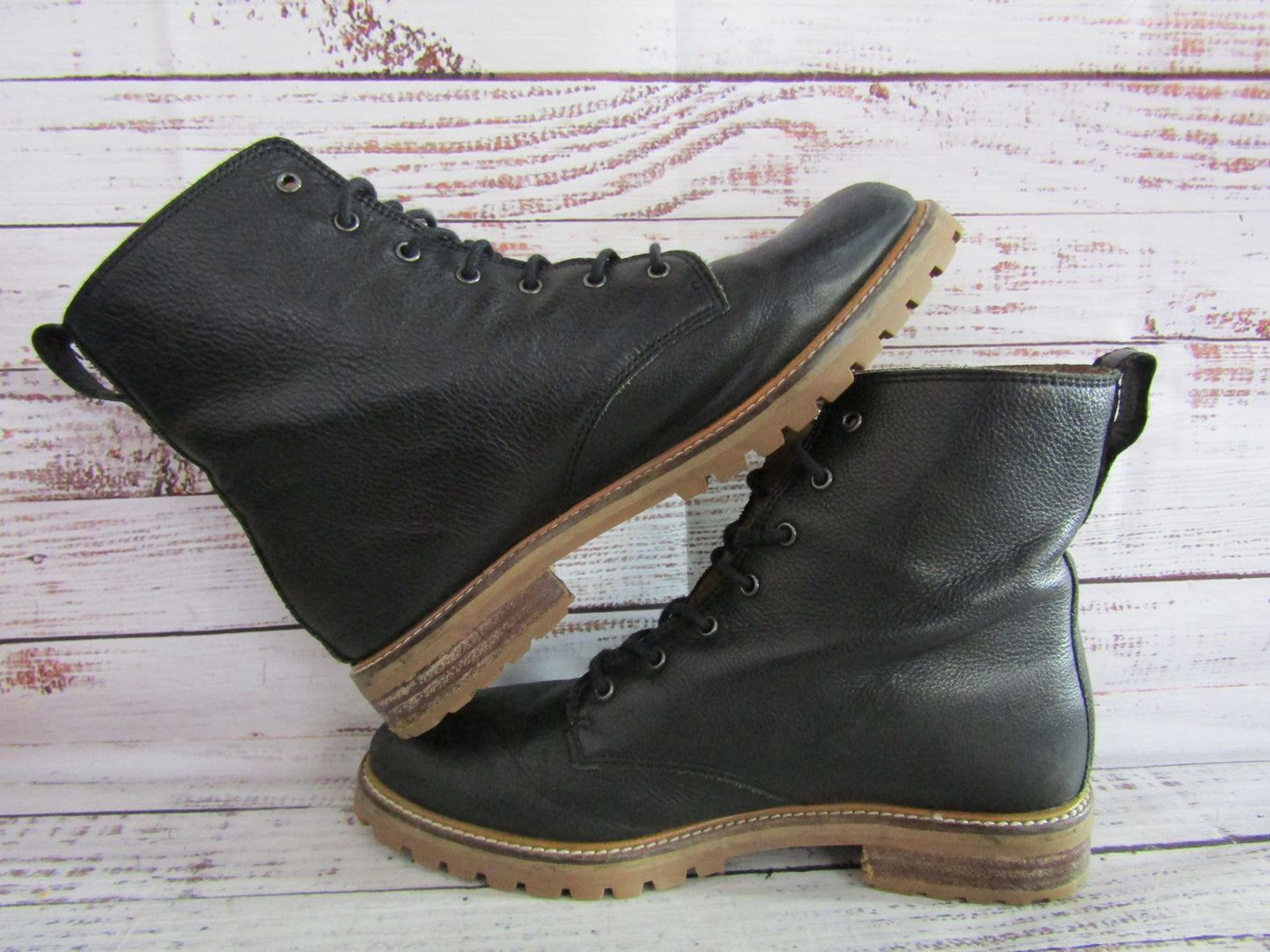 Madewell The Clair Women's Black Leather Combat Boots Size 7.5