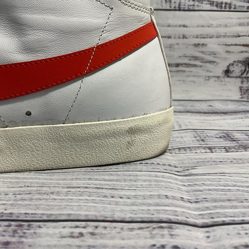 Nike Blazer Mid 77 White/Habanero Red High Top Sneaker Size 10.5M
