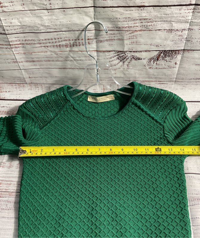 Paola Bernardi Women's Sarah Mixed-Knit Raglan Sleeve Peplum Top Size S