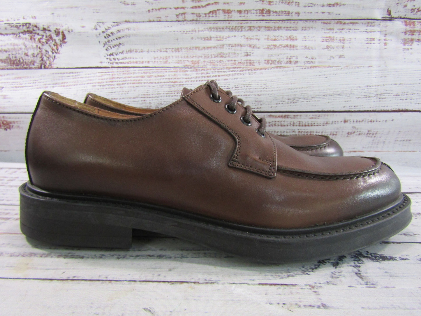 Bruno Magli Tyler Mens Brown Leather Split Toe Oxford Shoes Size 7 Made in Italy