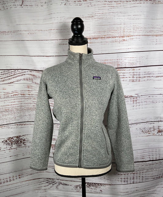 Junior's Patagonia Gray Full-Zip Outerwear Sweater - Size 12