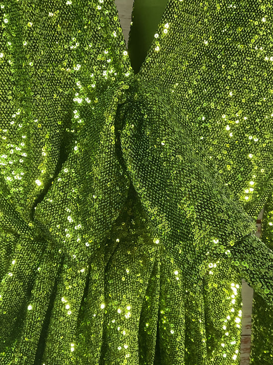 Cinq a Sept Green Sequin Long Sleeve Dress - Size 4