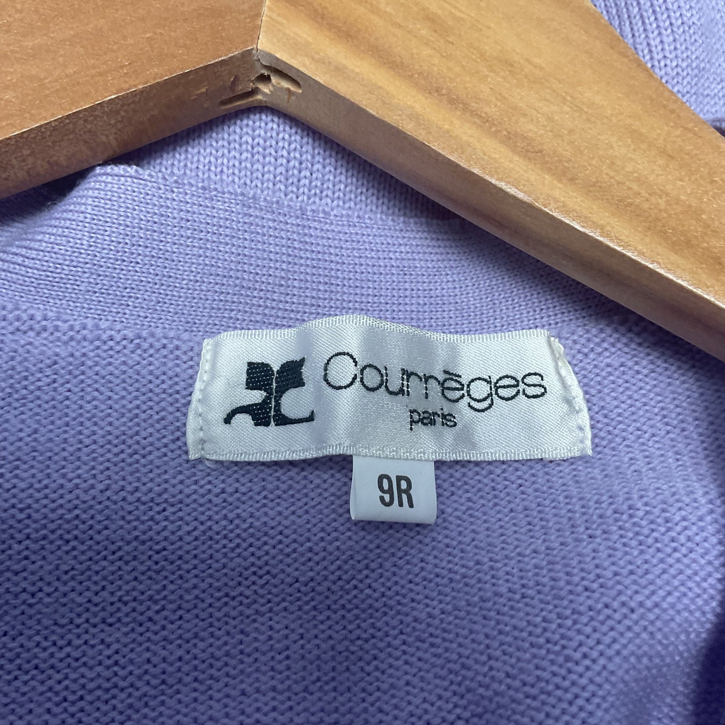 Courreges Lavender Button Up Cardigan Wool Sweater - Size 9R
