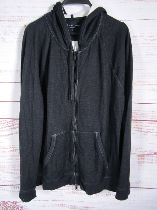 John Varvatos Providence Men's Black Cotton Blend Full Zip Sweater Size XL