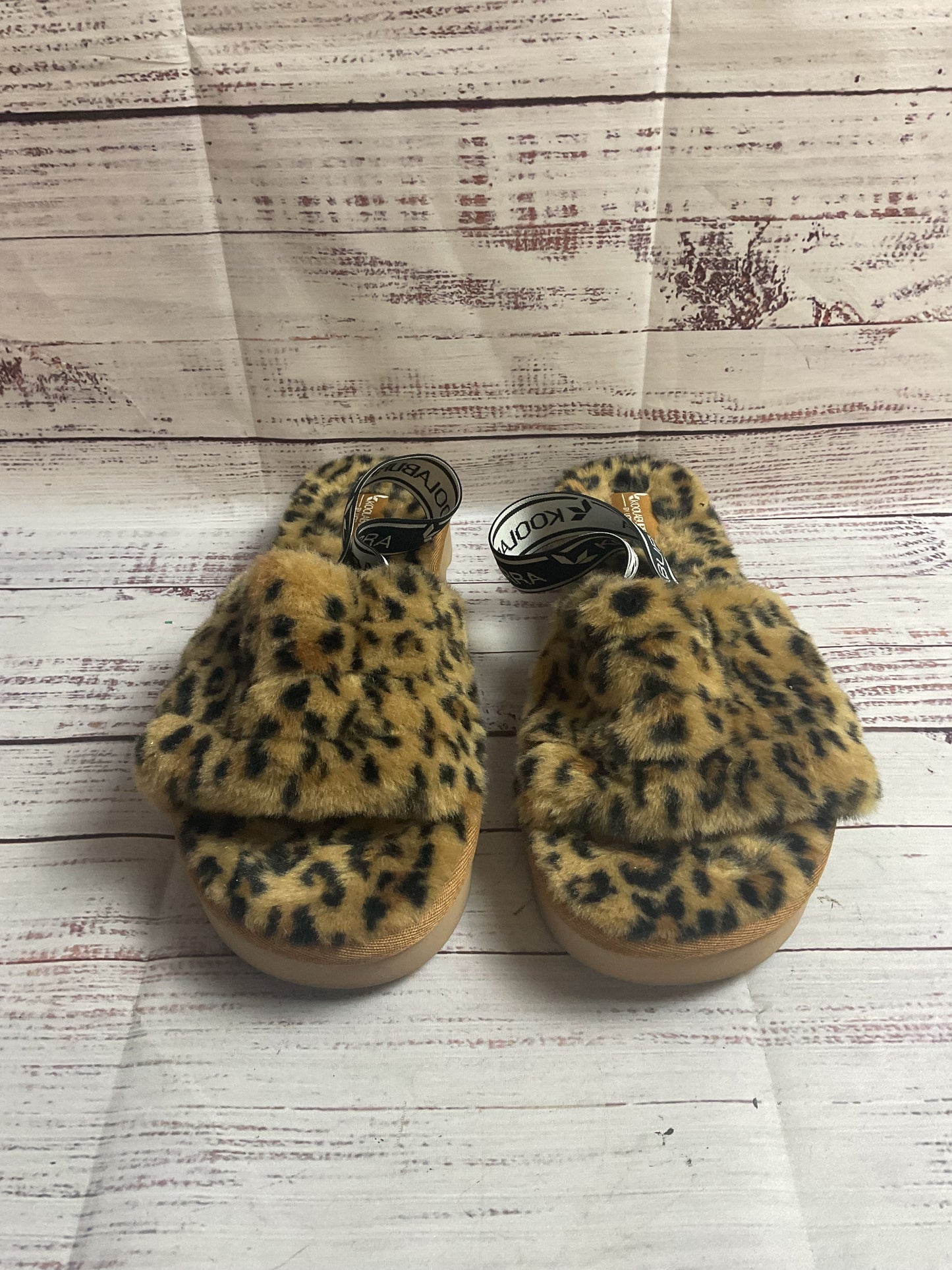 UGG Koolaburra Leopard Fuzzy Slide On Sandal Women 11