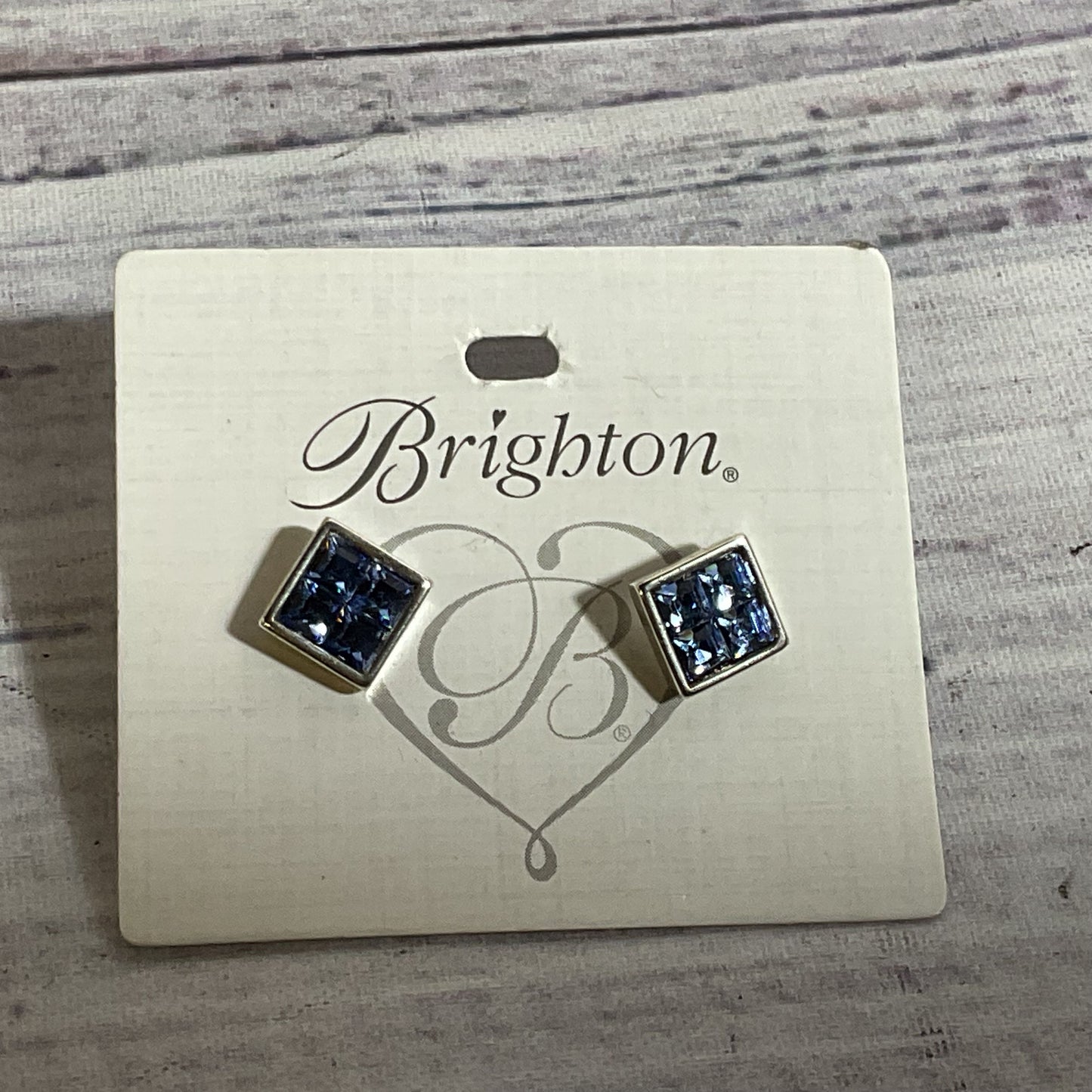 NEW BRIGHTON Silver Tone Rhinestone Stud Earrings