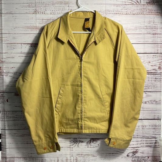 Oakbrook Sportswear Sears Roebuck Beige Full Zip Poplin Windbreaker Size in Desc
