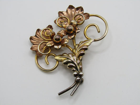 Palm Company 12k Gold Filled Floral Brooch Pin