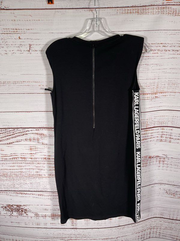 Karl Lagerfeld Women's Sleeveless Back Zip Side Logo Short Dress Size 6