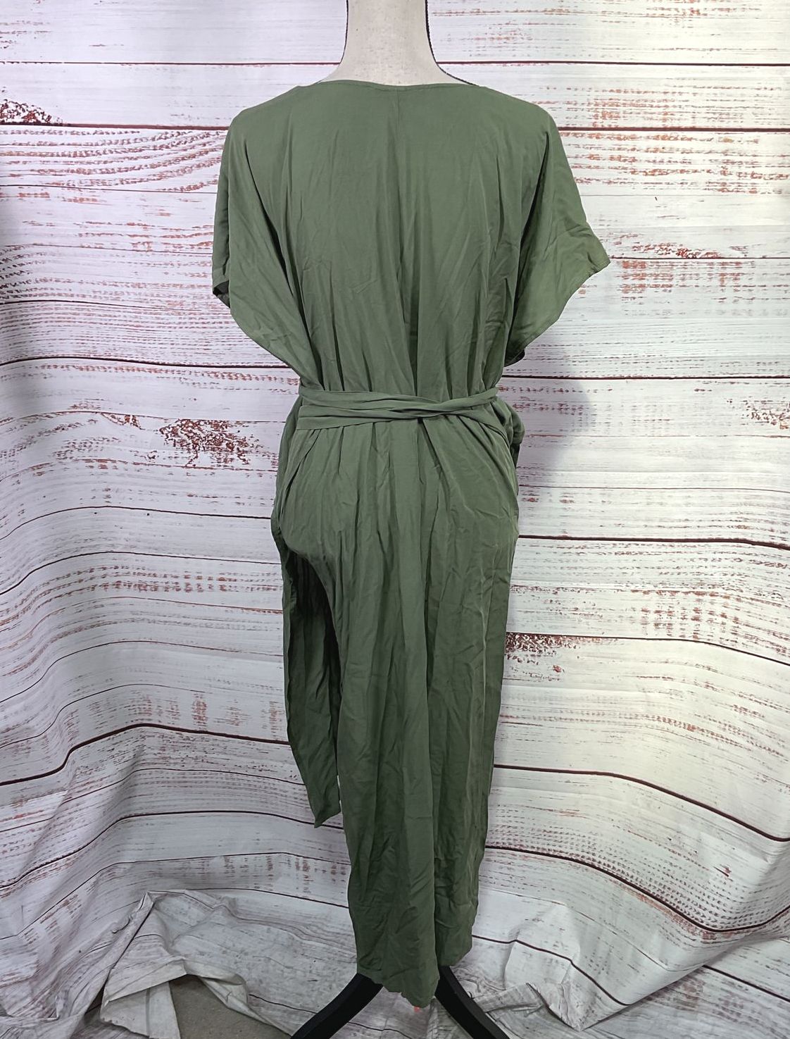 Sophie DeLoudi Wrap Cube Poncho Cover Up Dress Green OS