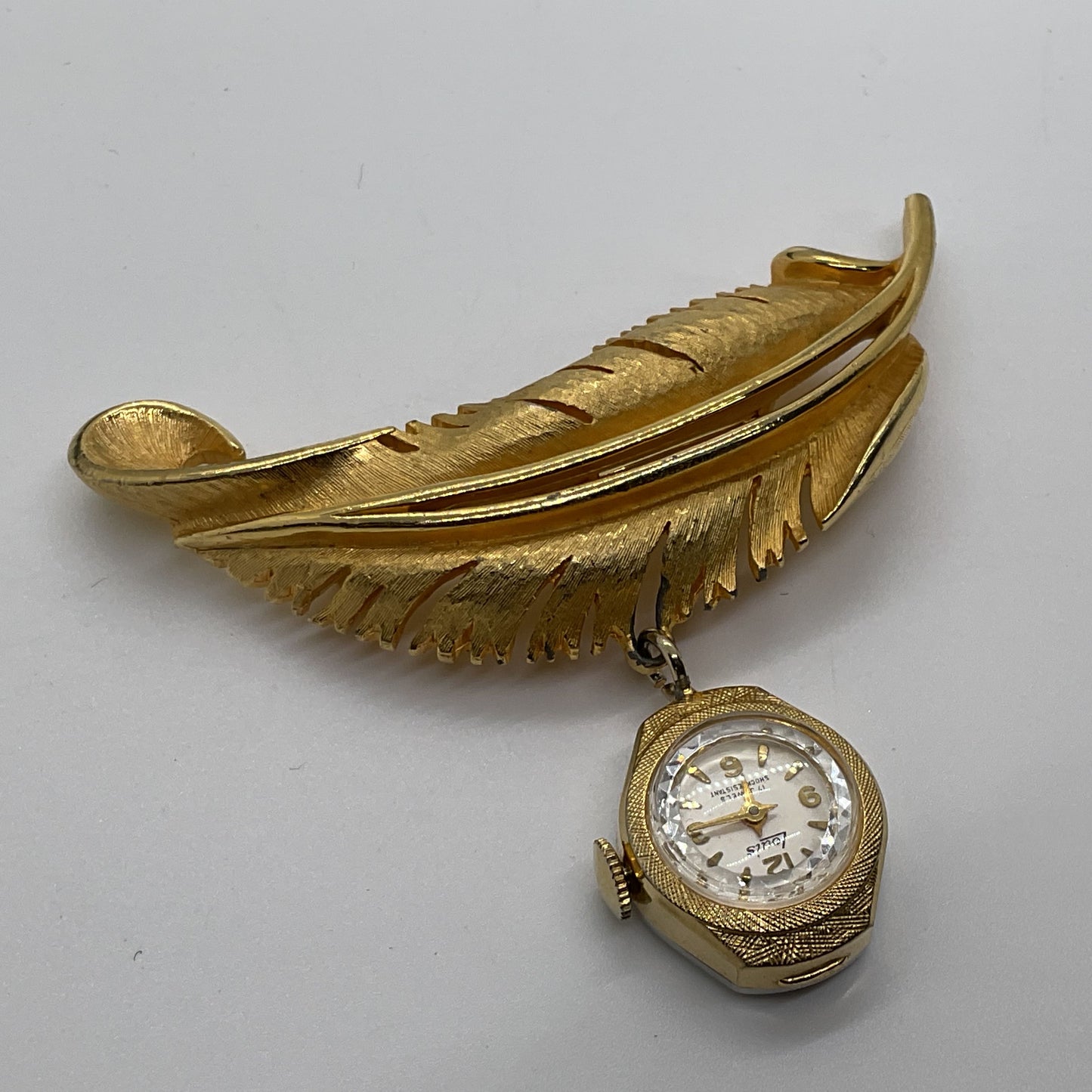VTG./ANTIQUE LOUIS Gold Tone Brooch Watch - 2.75"