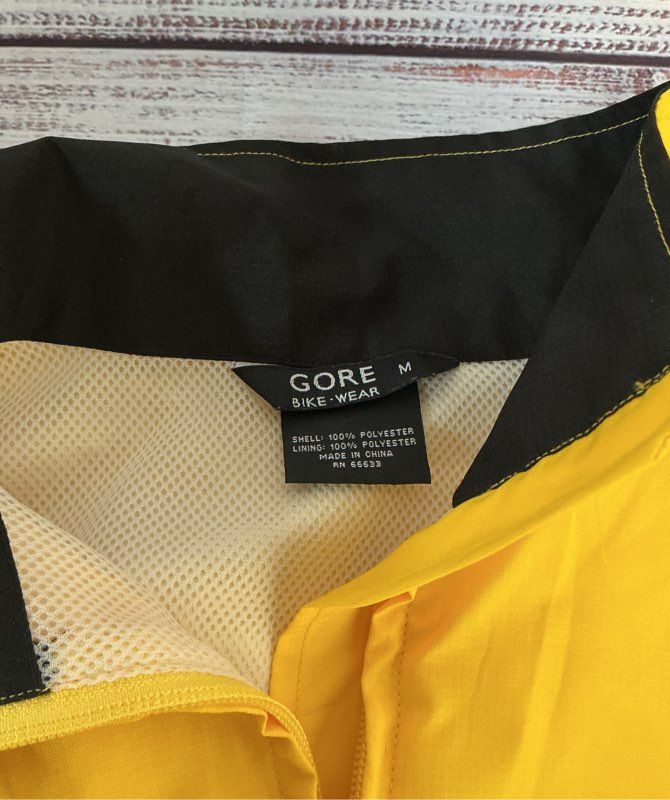 Men's Gore Bike Wear Yellow & Black Windstopper Jacket Size M