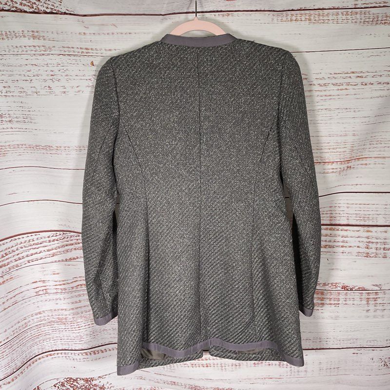 Banana Republic Gray Tweed Round Neck Line Jacket - Size S