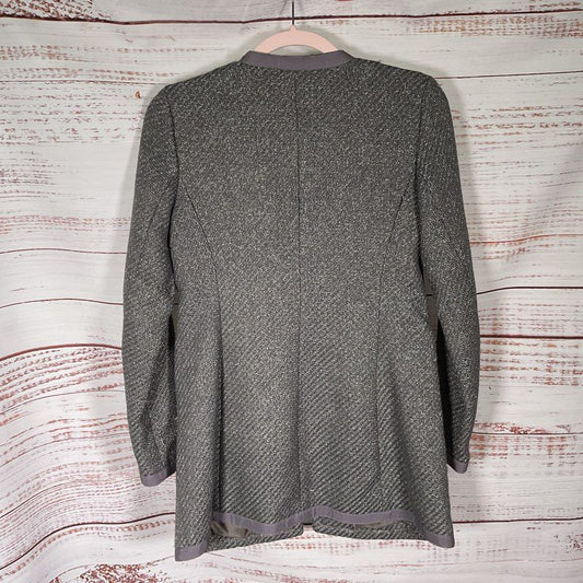 Banana Republic Gray Tweed Round Neck Line Jacket - Size S