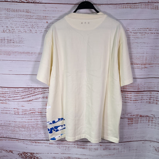 Embellish NYC Freedom Cream Embroidered Flag Print T-shirt - Size L New W/ Tags