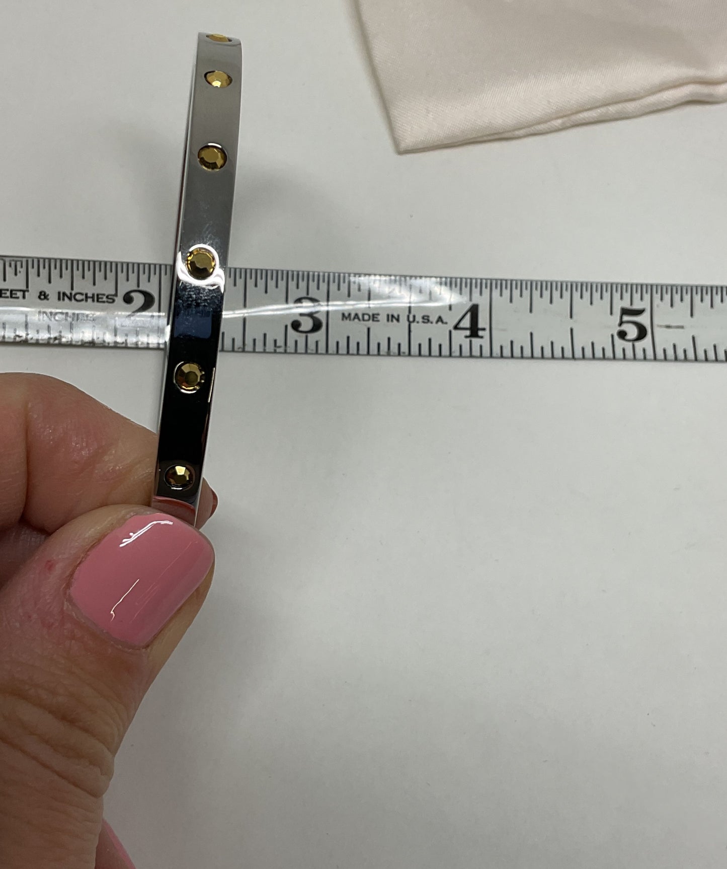 Kate Spade Silver Tone Hinged Bangle Bracelet