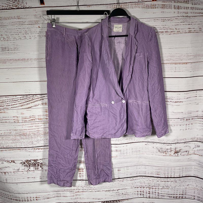 Forte Forte Purple Lightweight Corduroy Women Suit Pants Jacket sz 1 Pants sz 0