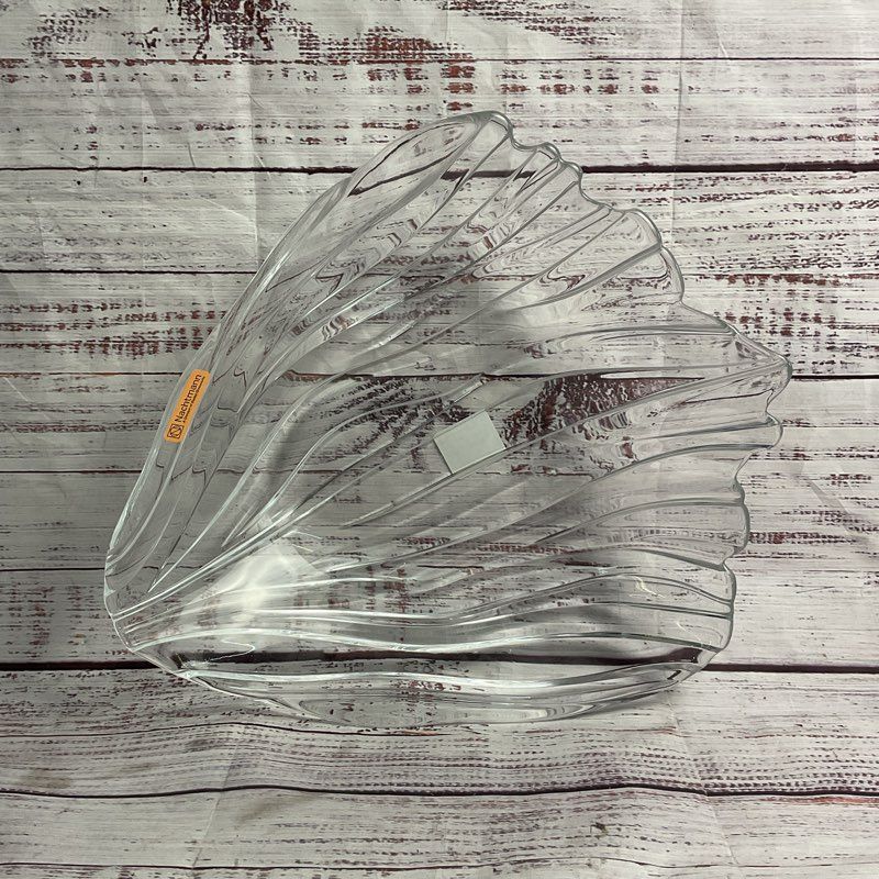 Nachtmann Jin Yu Fish Tail 13" Rare Decorative Crystal Bowl