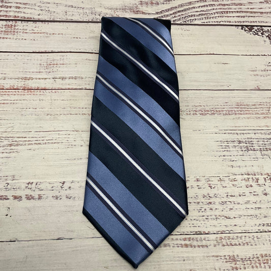 Valentino Blue Diagonal Stripe 100% Silk Tie Made in Italy - Size 58"L 4"W