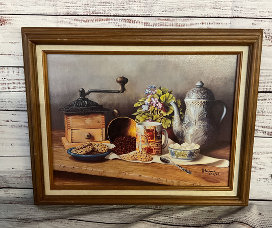Morning at Grandma's Framed Canvas Print Signed By H. Hargrove