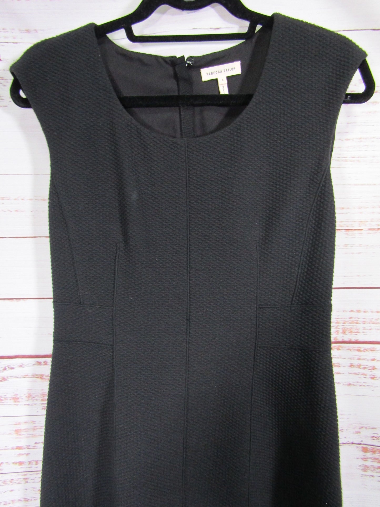 Rebecca Taylor Women's Black Sleeveless Sheath Dress Size 4