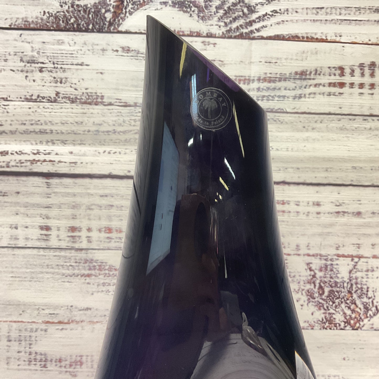 Bombay Company Purple And Clear Crystal Art Glass Vase 14"
