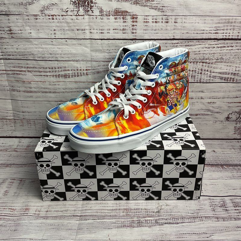 Vans x One Piece Punk Hazard Sk8-Hi 2022 Graphic Print Sneakers Size 9 M/10.5 W