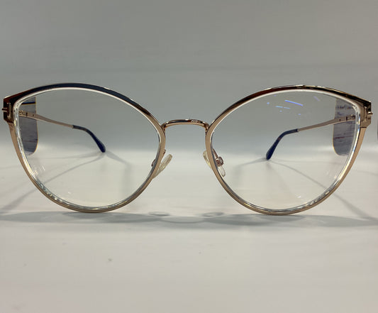 Tom Ford TF5573-B Women's Gold Cat Eye Eyeglasses Frame Made in Italy