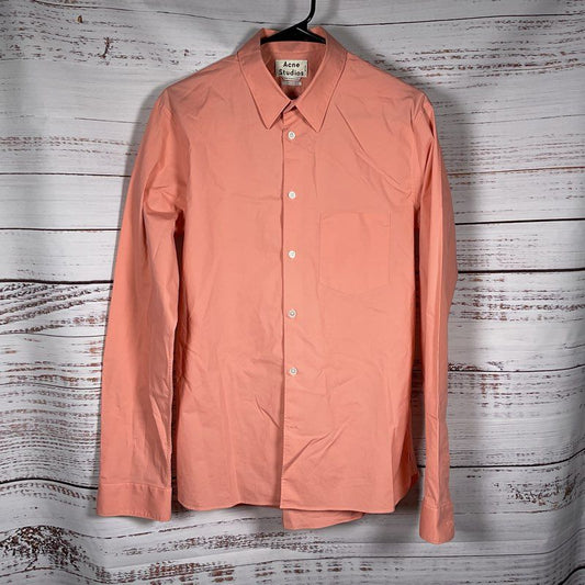 ACNE STUDIOS Men's Peach Long Sleeve Button Up Dress Shirt- SZ 50